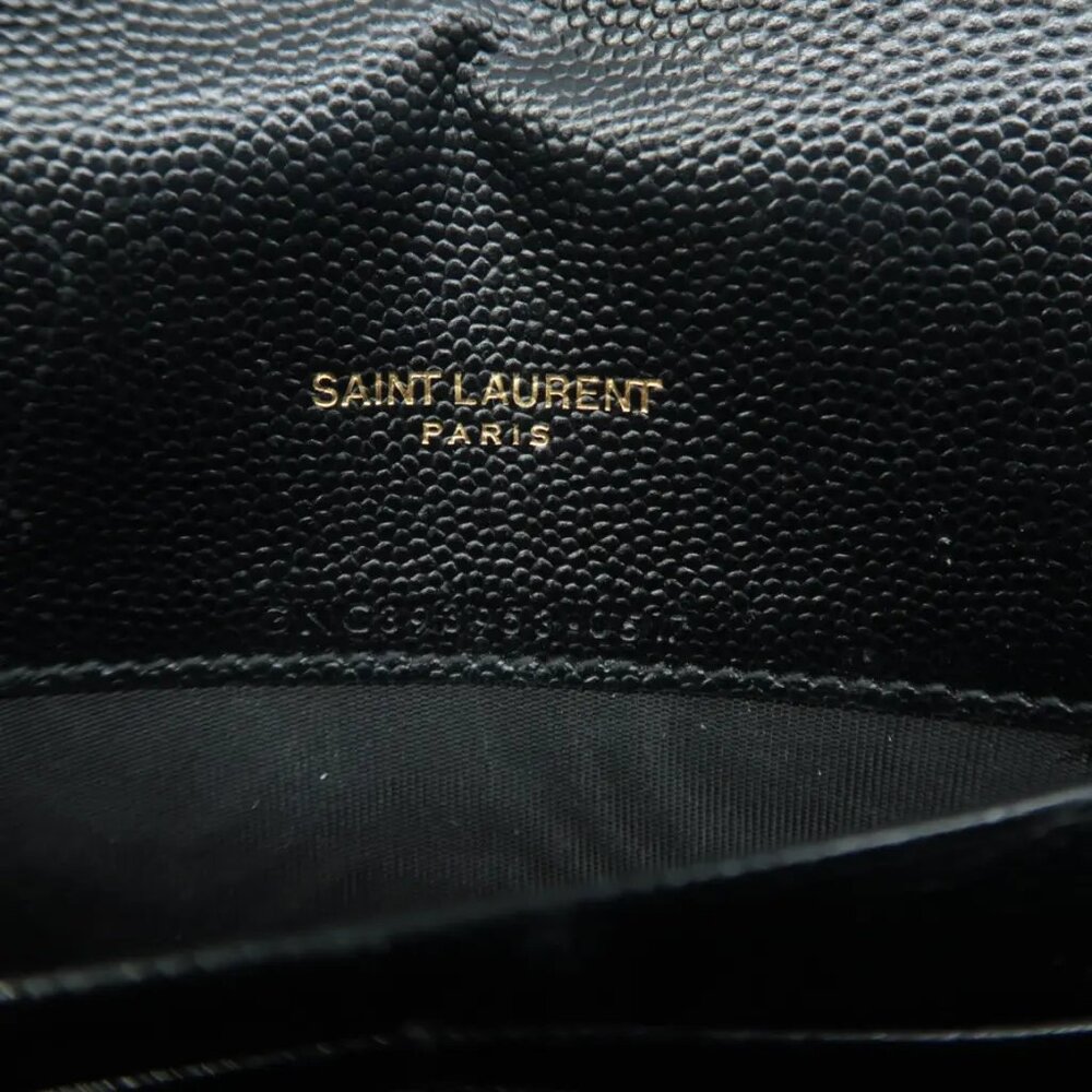 Authentic Saint Laurent Matelasse Black Wallet On Chain Leather Shoulder Bag - Picture 11 of 12